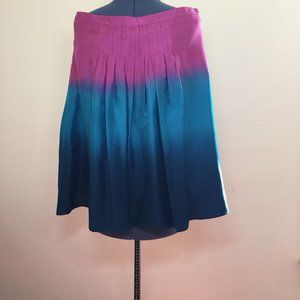 Nine West Pink and Teal Ombre Silk Skirt Size 12